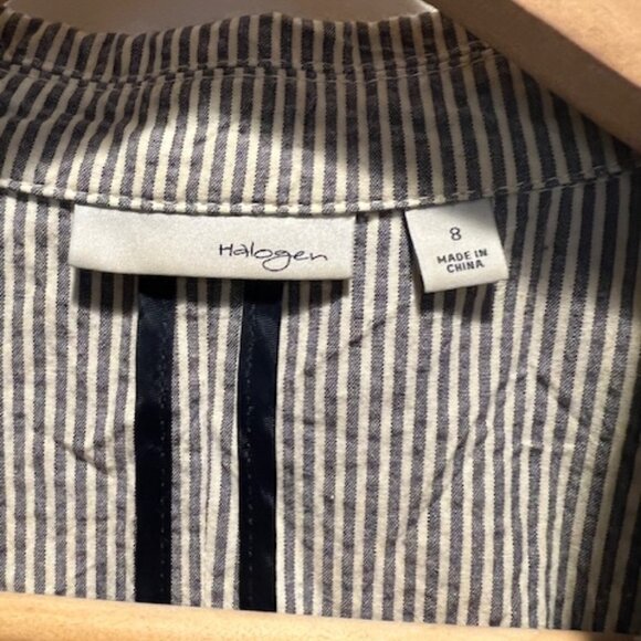 Halogen Seersucker Jacket Fitted Blazer, Used condition, Sz 8 - Picture 3 of 3